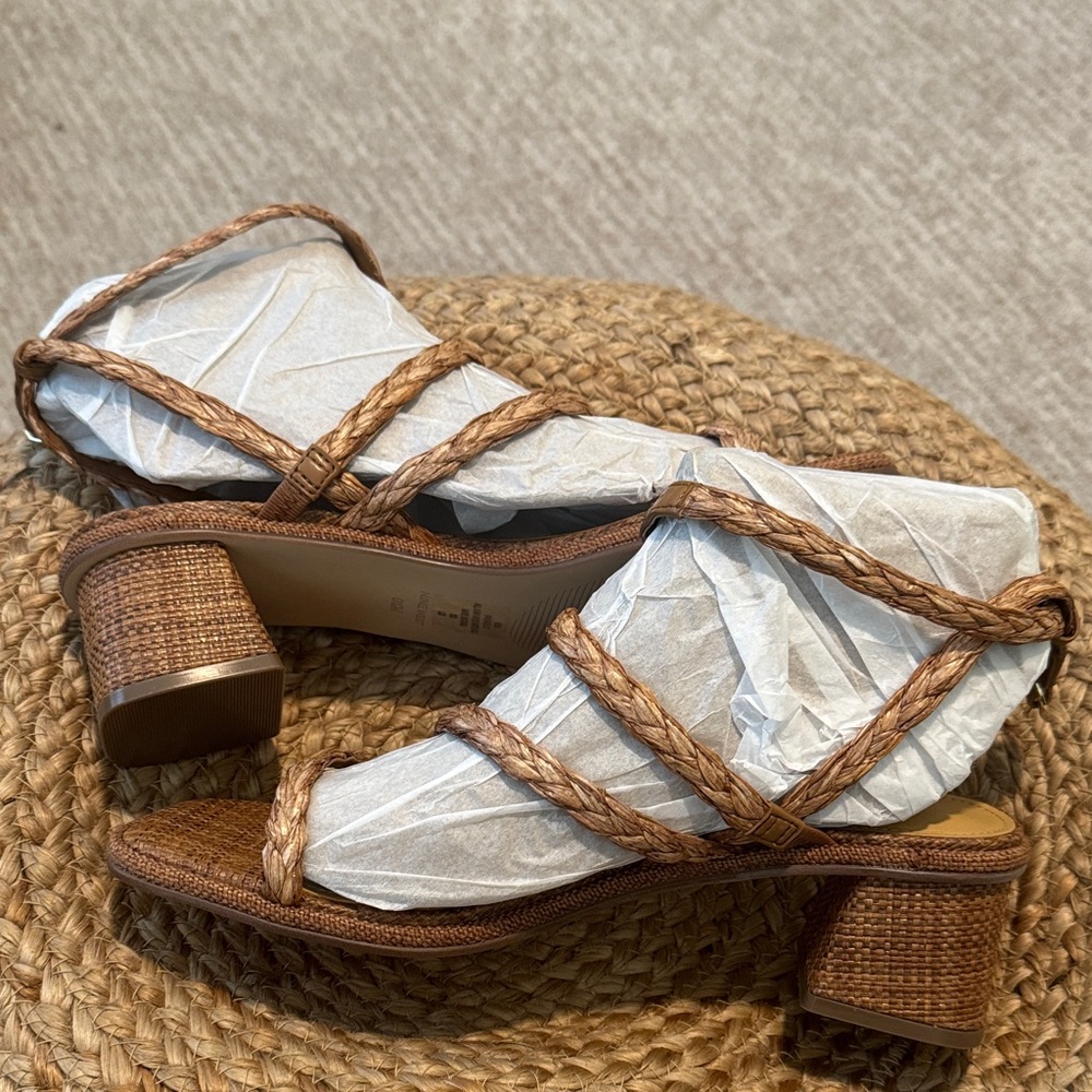 NEW Nine West Emolly Raffia Block Heel Sandals 9.5M - Picture 4 of 7